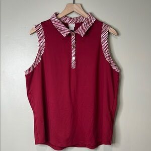 Chico's Zenergy Red Sleeveless Polo Blouse 3 US 16/18